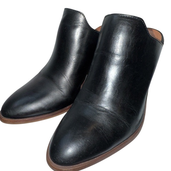 Lucky Brand Women's Slip On Clogs Size 9.5M Black Leather Block Heel Almond Toe - Picture 6 of 12